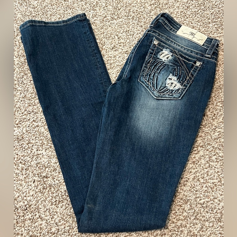 Miss Me Dark Blue Boot Cut Jeans 29x37.5